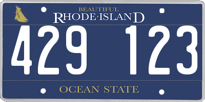 RI license plate 429123