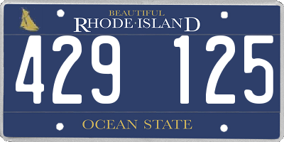 RI license plate 429125