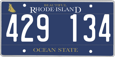 RI license plate 429134