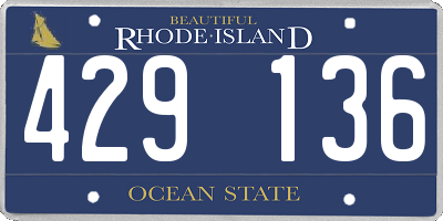RI license plate 429136