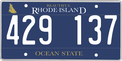 RI license plate 429137