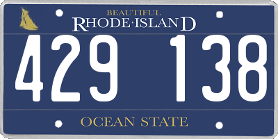RI license plate 429138