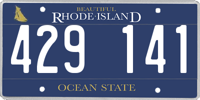 RI license plate 429141