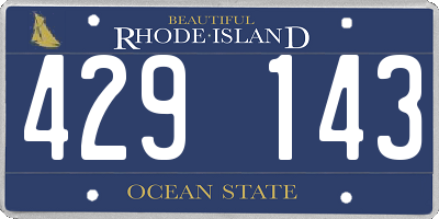 RI license plate 429143