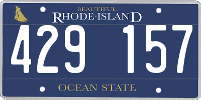 RI license plate 429157