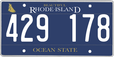 RI license plate 429178