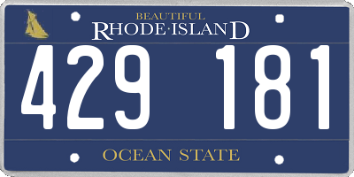 RI license plate 429181