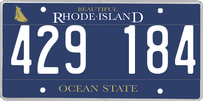 RI license plate 429184