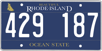 RI license plate 429187