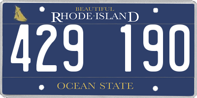 RI license plate 429190