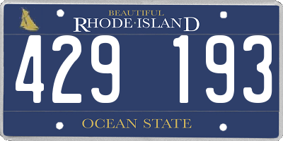 RI license plate 429193