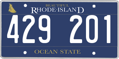 RI license plate 429201