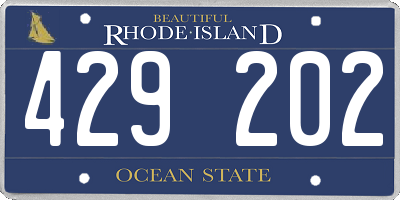 RI license plate 429202