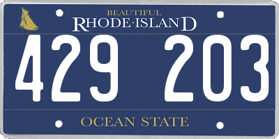 RI license plate 429203