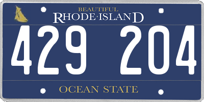 RI license plate 429204