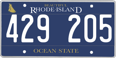 RI license plate 429205