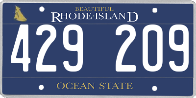 RI license plate 429209