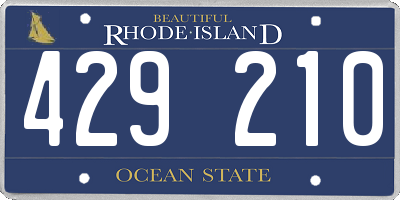 RI license plate 429210