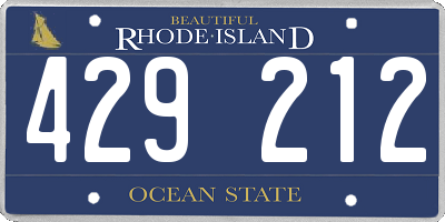 RI license plate 429212