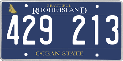 RI license plate 429213