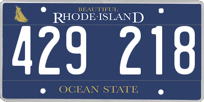 RI license plate 429218