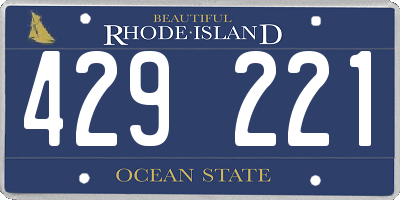 RI license plate 429221