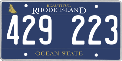 RI license plate 429223