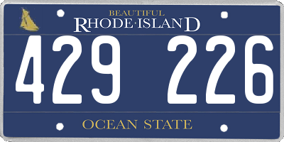 RI license plate 429226