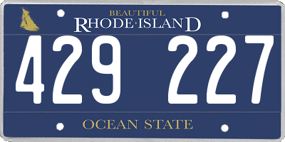 RI license plate 429227