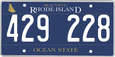 RI license plate 429228