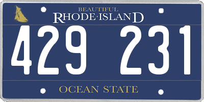 RI license plate 429231