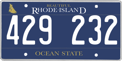 RI license plate 429232
