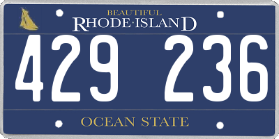 RI license plate 429236
