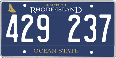 RI license plate 429237