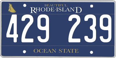 RI license plate 429239