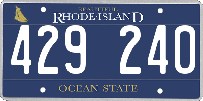 RI license plate 429240