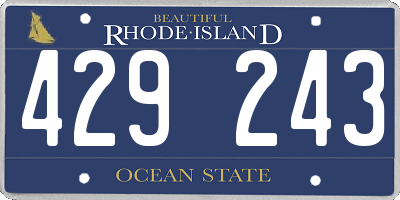 RI license plate 429243