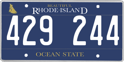 RI license plate 429244