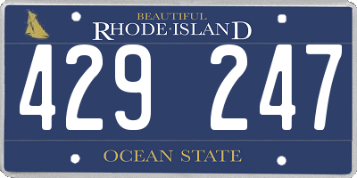 RI license plate 429247