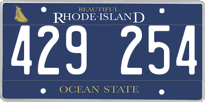 RI license plate 429254