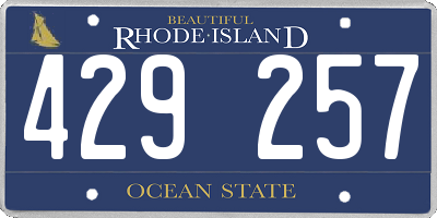 RI license plate 429257
