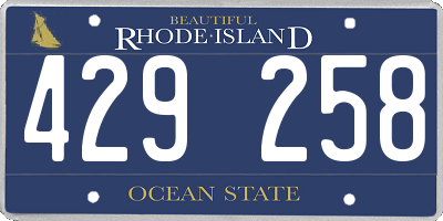 RI license plate 429258