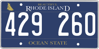 RI license plate 429260