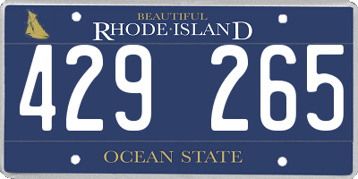 RI license plate 429265