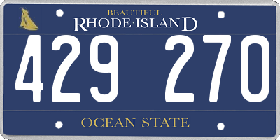 RI license plate 429270