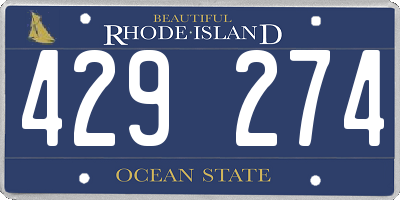 RI license plate 429274