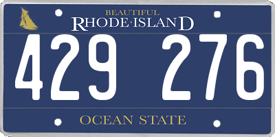 RI license plate 429276