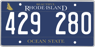 RI license plate 429280