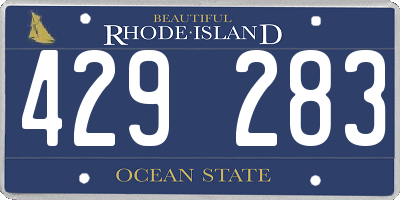 RI license plate 429283