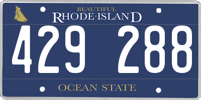 RI license plate 429288